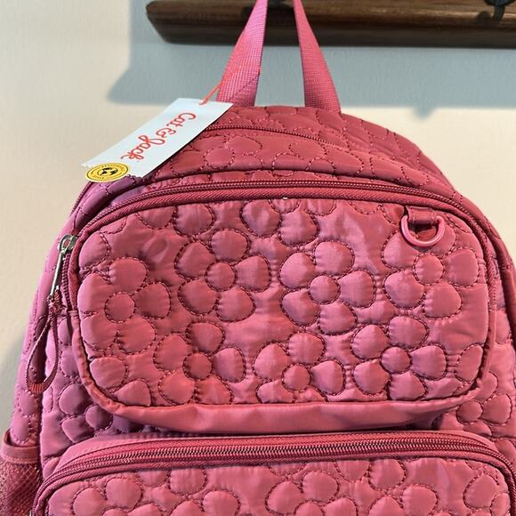 Cat & Jack 16" Maroon Two-Pocket Quilted Flower Backpack - Picture 6 of 14